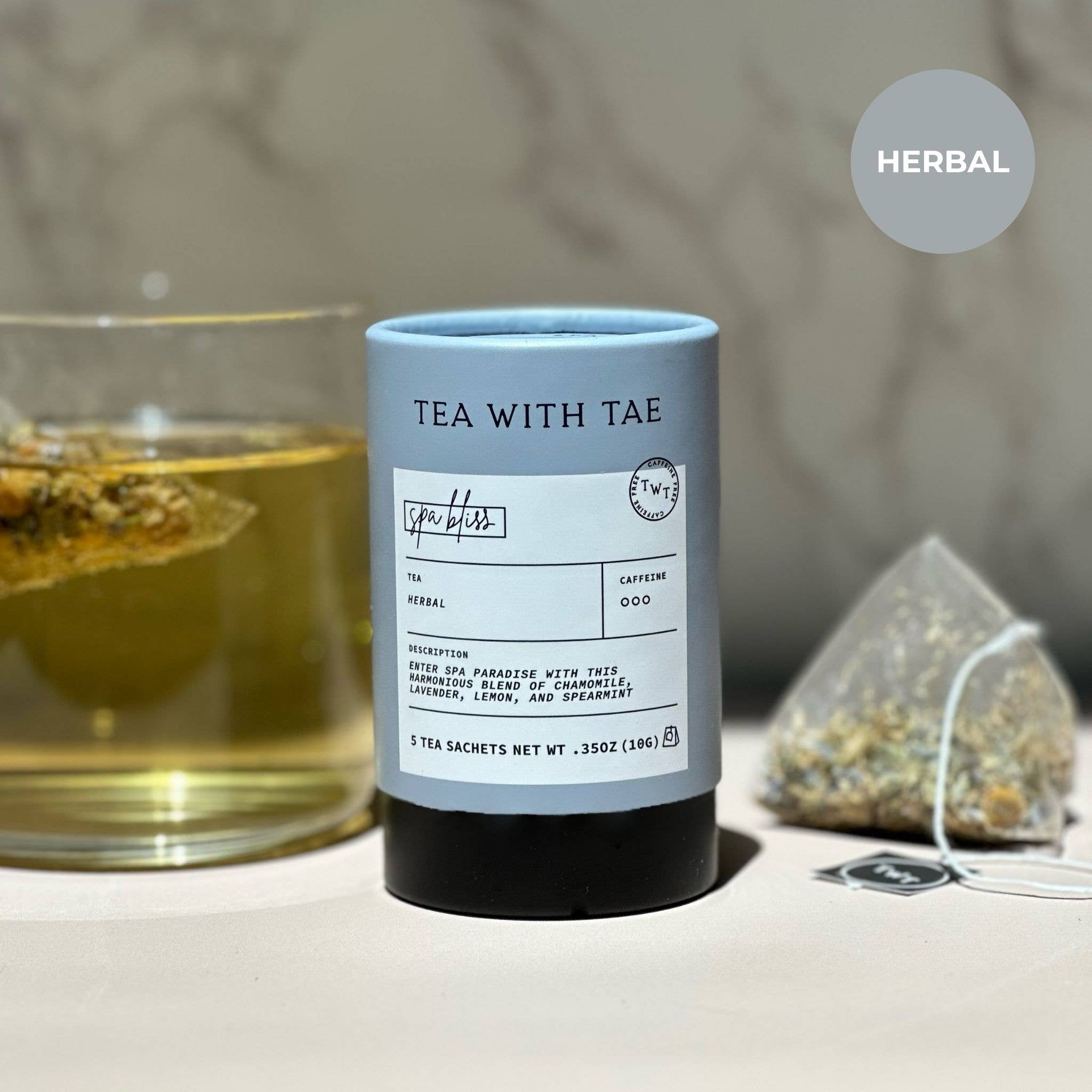 Spa Bliss Herbal Mini Tea Tube Gift (5 tea bags)