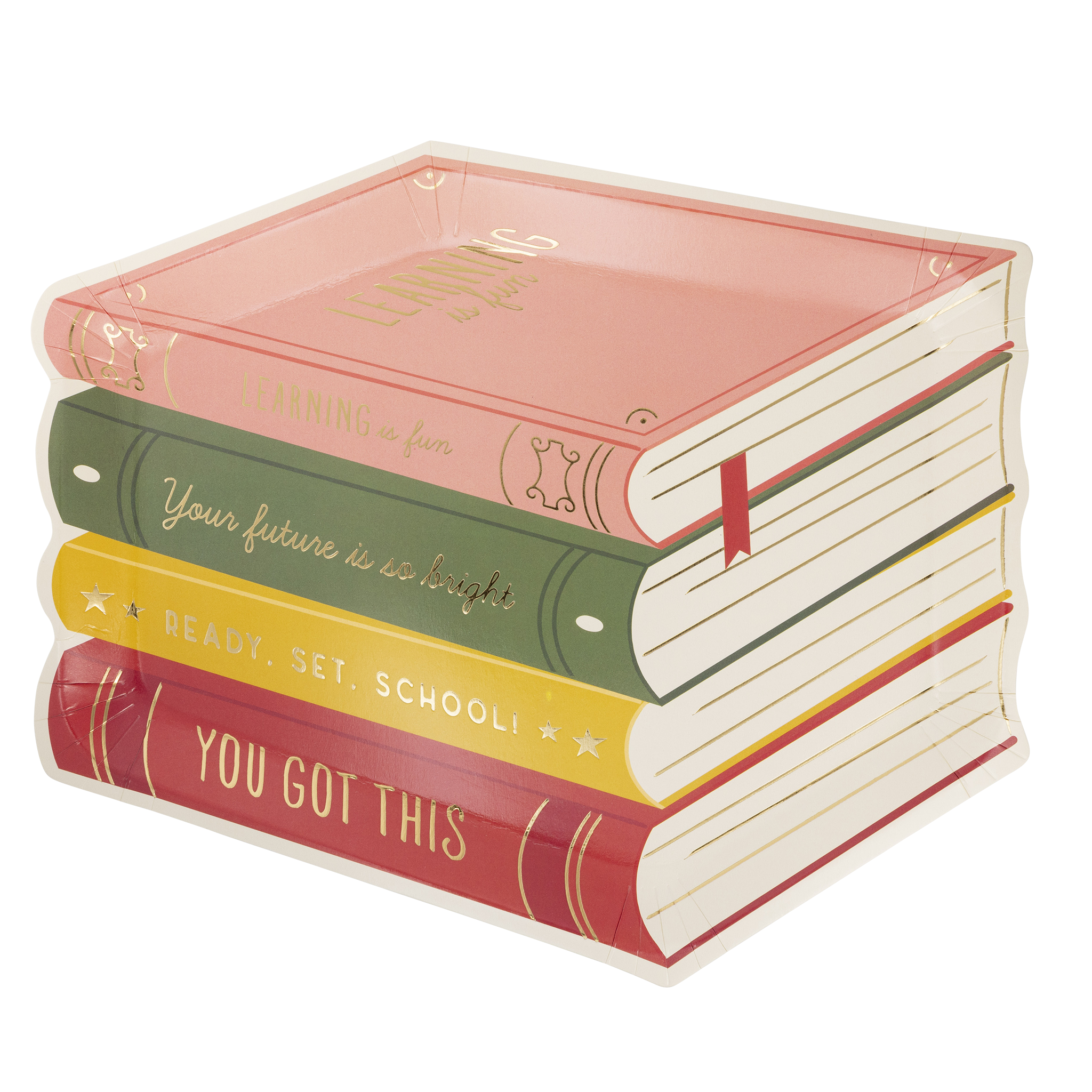 BTS1045 - Stack of Books Paper Plate