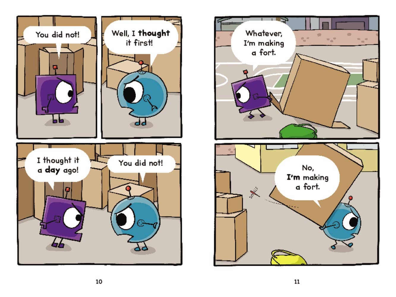 Friendbots: Blink and Block Build a Fort