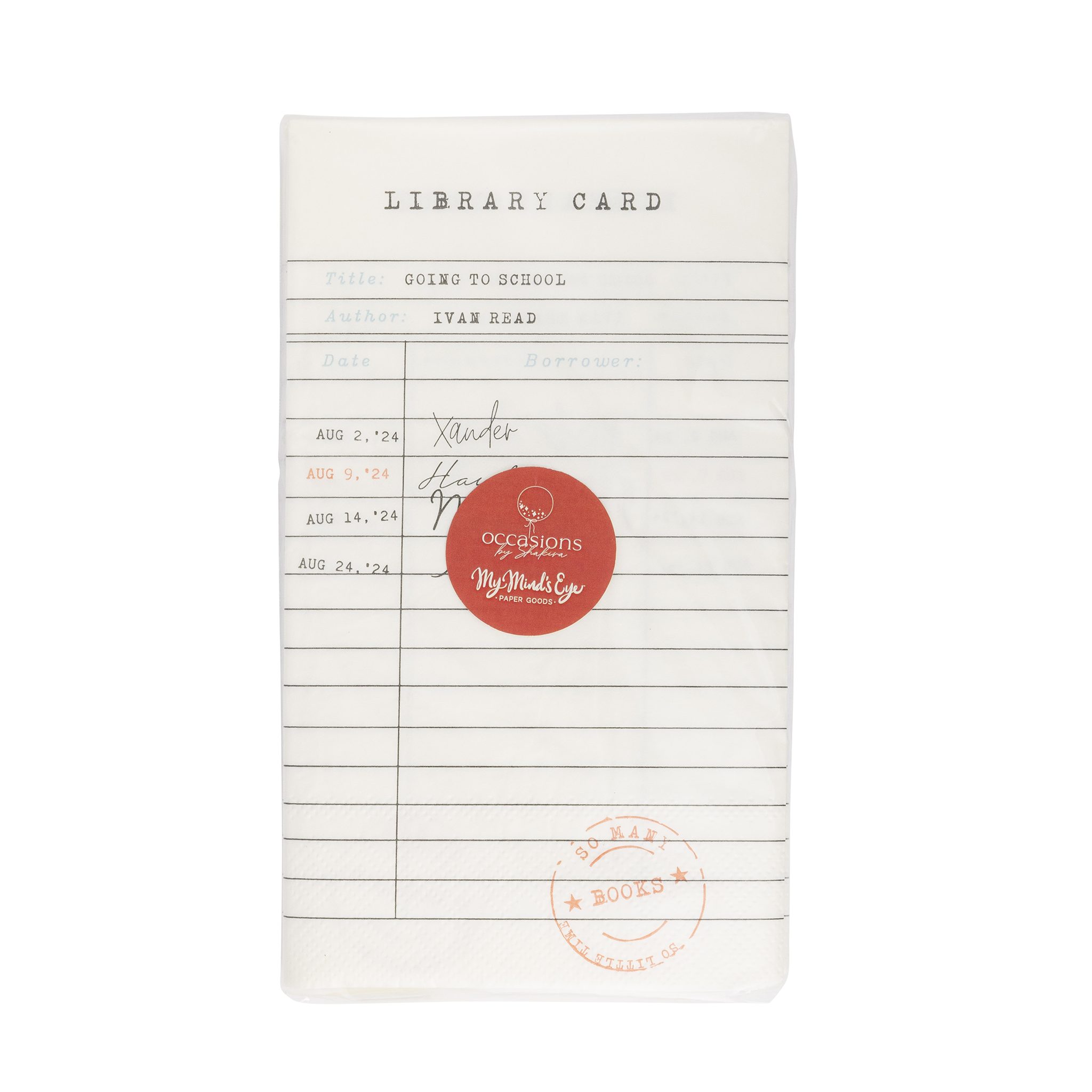 BTS1038 - Occasions By Shakira - Library Card Dinner Napkin