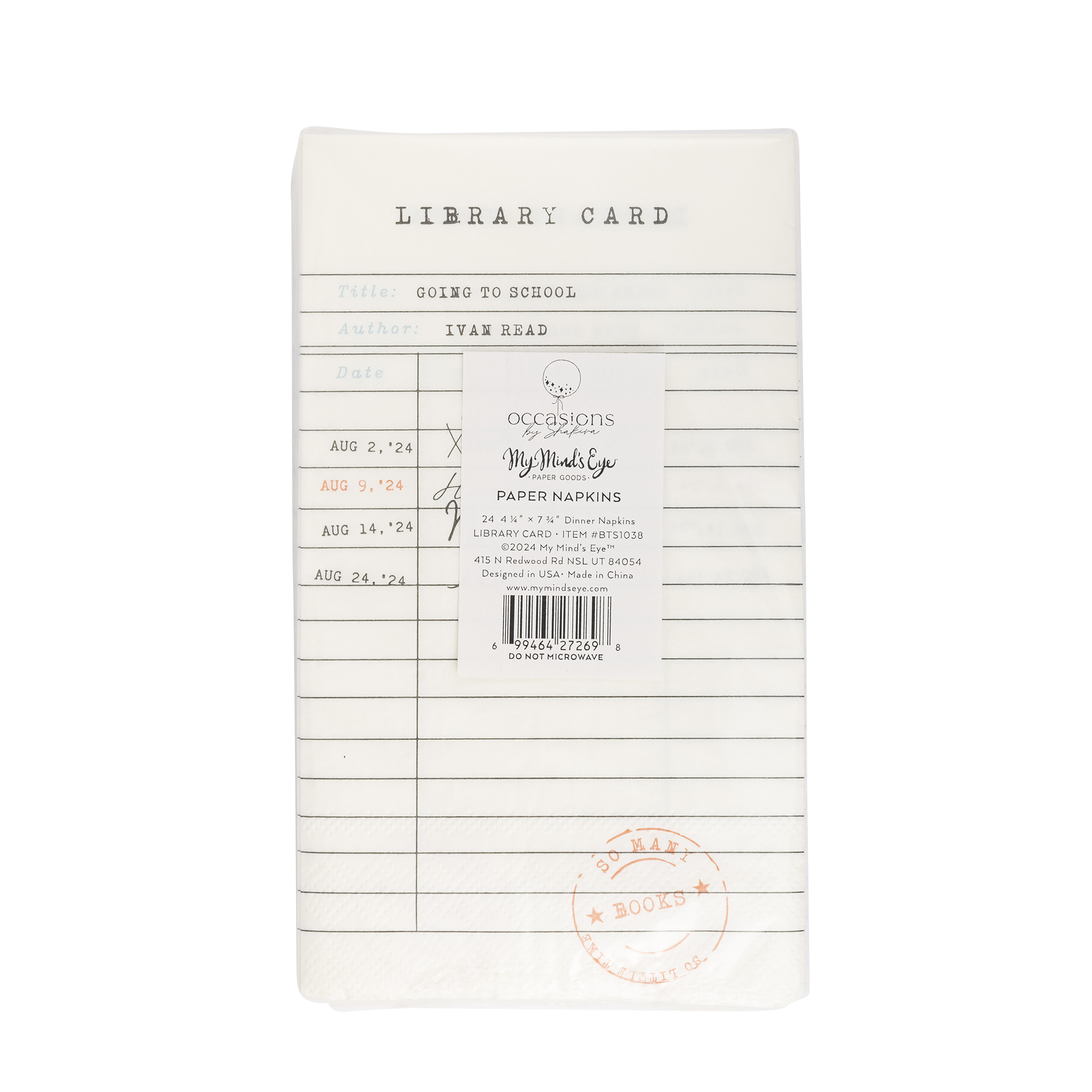 BTS1038 - Occasions By Shakira - Library Card Dinner Napkin