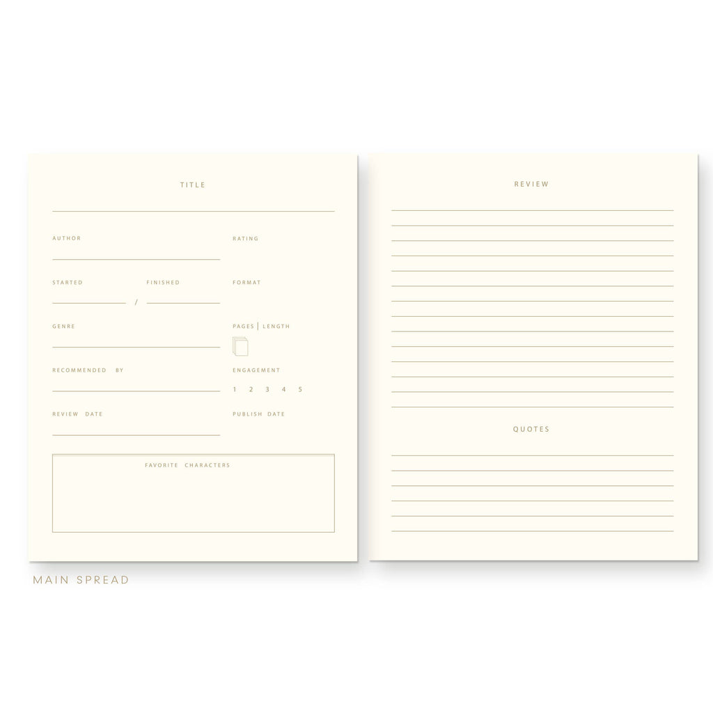 Read and Reviewed Book Log Reading Journal