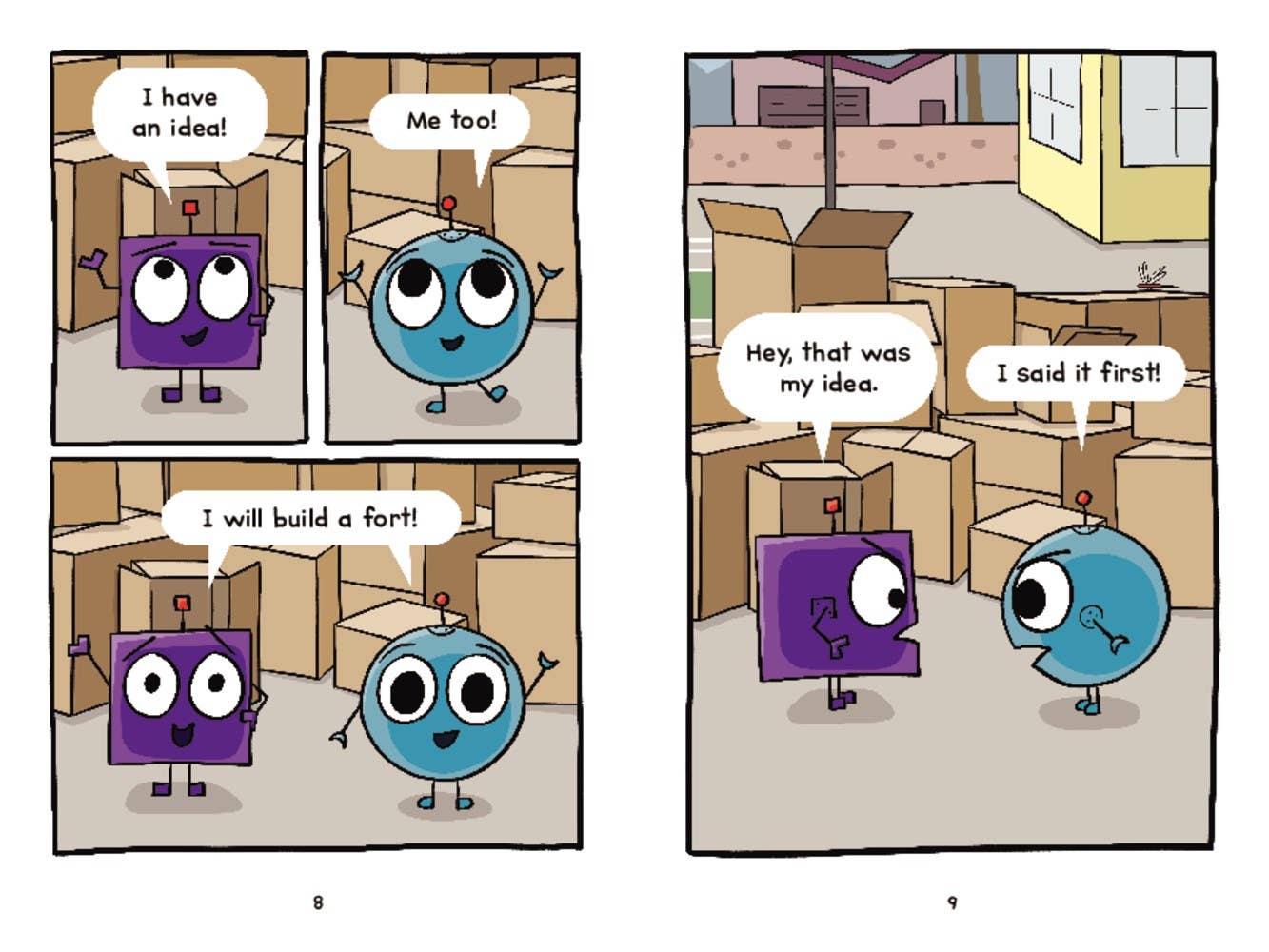 Friendbots: Blink and Block Build a Fort
