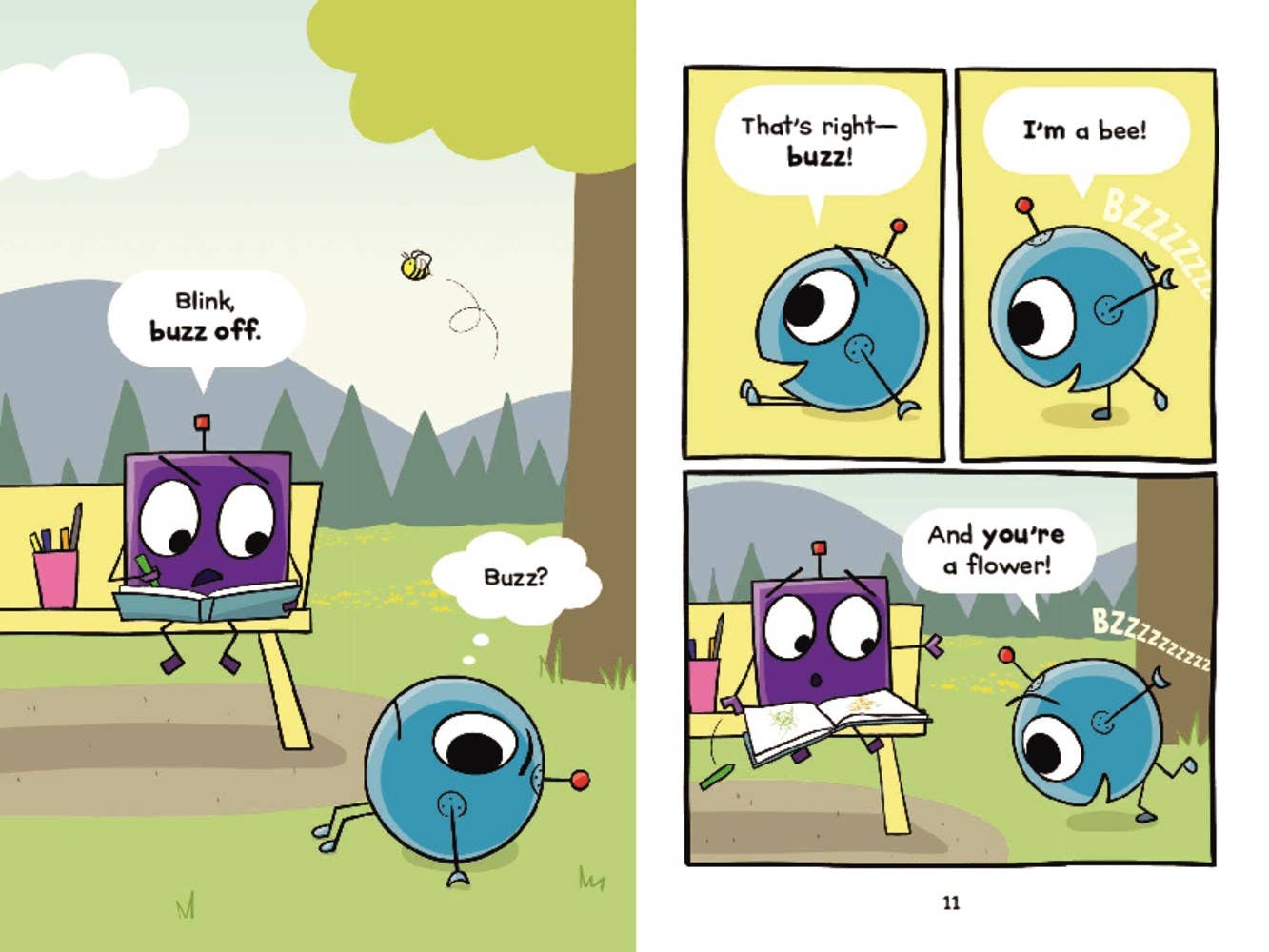 Friendbots: Blink and Block Bug Each Other